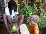 Juranie Durand teaches his “nephew,” budding ethnobiologist Owen Quinlan, how to make a calabash bowl.