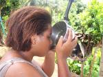 Lilia drinks a strong “bush tea”