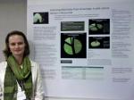 Sheila Kuck from Western Illinois University stands by her poster "Examining Wild Edible Plant Knowledge: A valid cultural domain in Illinois, USA". Photo by Trainor.