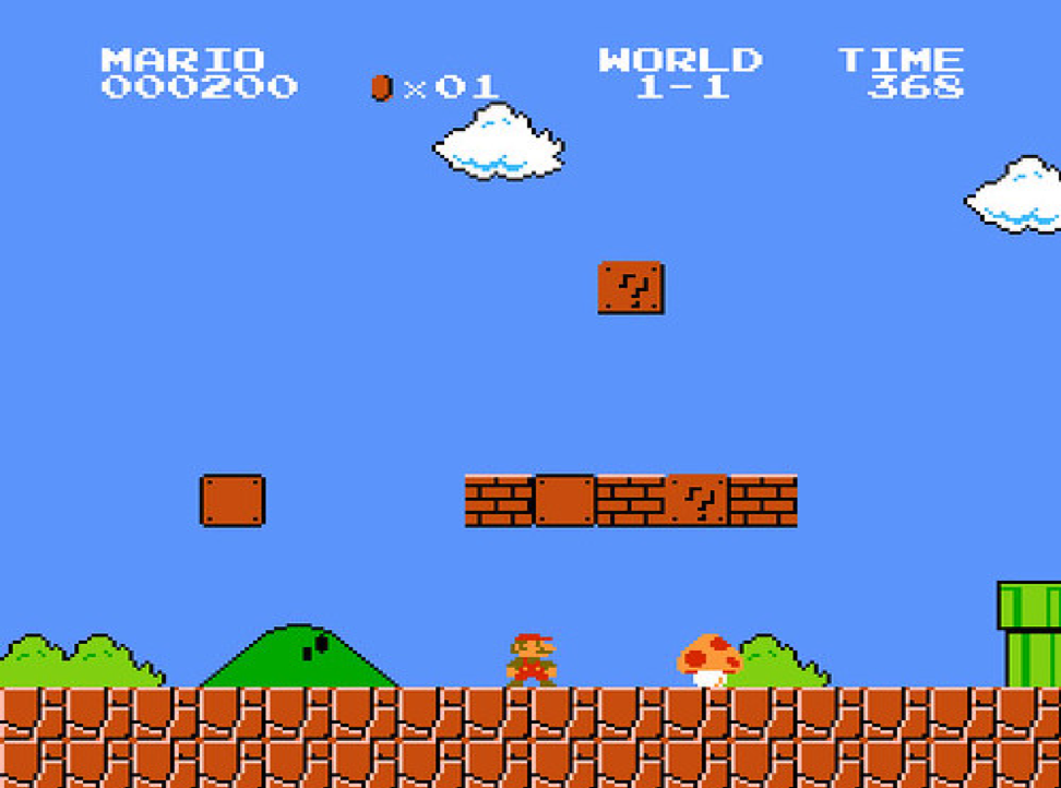 Super Mario Bros (1985) power-up, CC labeled for reuse.