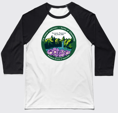 Baseball tee, black/white