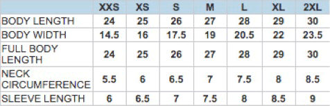 Size chart